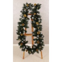 Гірлянда зі штучної хвої із шишками та калиною 2,8м (колір в асортименті)